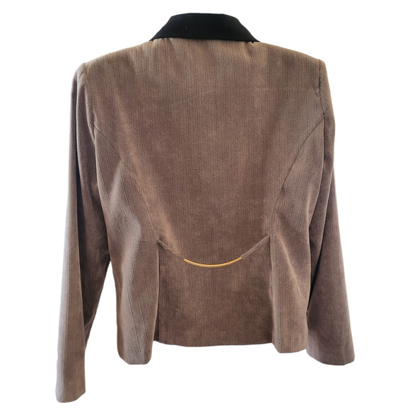 Vintage Perceptions Petite Size 10P Women's Tan Herringbone Dress Jacket - Picture 3 of 8